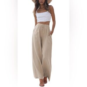 Women’s Small Linen Pants in Khaki (Runs Small)